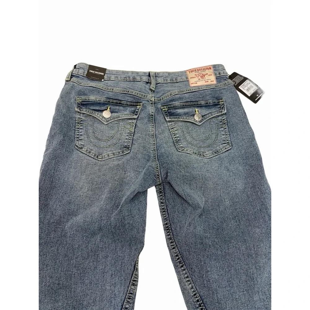 True Religion Joey Womens 31x32 Flare Flap Pkts Y2K Western Mid Rise Jeans NWT